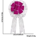 Glitter Christmas bow in pink and silver mesh with size 48x25cm dimensions - Silver Mesh with Rose Red & Silver Edge