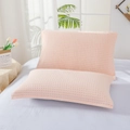 Pair of light apricot waffle weave cotton pillow towels with breathable texture - Regular/1 Piece / Polka Dot Pink Waffle