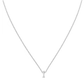 Minimalist silver initial I pendant necklace with delicate chain in 18K gold finish - Steel I