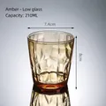 Amber 210ml acrylic geometric tumbler with faceted surface and 8cm height - 210ml / Small / Amber