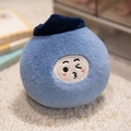Süßes rundes Blaubeer-Plüschtier mit besticktem Gesichtsausdruck und weichem Stoff - 12cm Anhänger / Blaubeere