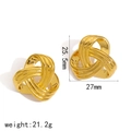 18K gold plated irregular triple hoop earrings with 25.5mm height and 27mm width - Large Triple Ring Twist Style (TE60017)