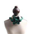 Accessorio per collare a fiori a quadri verde e nero per animali domestici - Fiore di Sole a Quadri Verdi e Neri