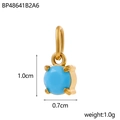 Detailed view of a gold square pendant with light blue gemstone measuring 1.0cm by 0.7cm - Sky Blue Zircon Pendant