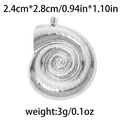 Ciondolo a conchiglia a spirale in acciaio inossidabile argento, misure 2,4cm per 2,8cm - Conchiglia Piccola / Argento