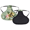 Detailed view of the hen saddle protector with floral print and anti-slip quilted lining - Flower