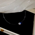 Elegante collana invisibile con ciondolo in zircone scintillante su velluto nero di classe - Collana Argento 8mm