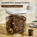 A 11.2L large capacity pet food storage container with white pop-up lid and sealed design - 11.2L With Desiccant Box