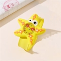 Yellow starfish slap watch for kids with silicone strap and cartoon quartz dial design - Starfish