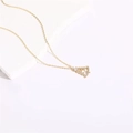 14K gold plated necklace featuring a sparkling zircon studded Christmas tree pendant - Hollow Christmas Tree