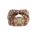 Elastic yoga headband featuring a colorful paisley pattern with red and blue tones - Colorful Paisley Print