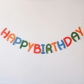 Rainbow Happy Birthday banner with colorful letters for party wall decoration - Ins Style Colorful Happy Birthday Banner