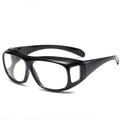 Protective safety goggles with black frame and clear lenses for cycling and driving - Black Frame Clear Lenses