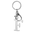 Polished stainless steel letter F keychain with lobster clasp for backpacks and keys - Letter F / Steel
