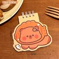 Mini 9x9cm Spiralnotizblock mit süßem Bären- und Taiyaki-Design auf Holztisch - 1# Taiyaki Wasserschwein
