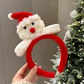 Christmas headband with red Santa Claus figure and white plush detail for holiday party - Santa Headband