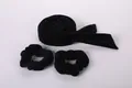 Three-piece black velvet heatless hair curler set with scrunchies for DIY styling - Black Large Scrunchies Set