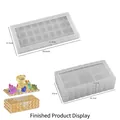 Rectangular diamond pattern silicone mold set for DIY resin jewelry storage box with lid - Rectangle - Stone Texture Box