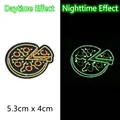 Pizza shaped luminous embroidery patch with glowing effect in the dark size 5.3x4cm - Pizza Style (GZ-05548-5) / 5.3cm x 4cm