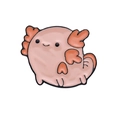 Cute pink axolotl enamel pin with orange gills and polished black metal finish - Axolotl Style (XZ8703)