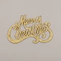 Decorazione natalizia dorata con scritte Merry Christmas glitterate per l'albero - Oro