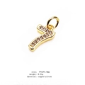 Macro shot of 14K gold plated number 7 charm with micro-set cubic zirconia stones - Number 7