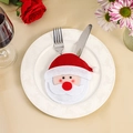 Porte-couverts en feutrine Père Noël pour décoration de table de Noël rouge et blanche - Père Noël