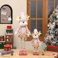 Pink and gold telescopic reindeer dolls in different sizes for Christmas home decor - Small Retractable Reindeer