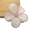 Pink and white frangipani flower hair claw clip with a pearlescent finish and secure grip - Stitched Flower Claw [Beige Pink]