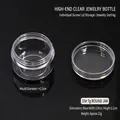 Clear 7g round plastic nail art container with screw cap for bead and charm storage - 7g Transparent Round Bottle (2.8*2.2cm)