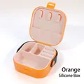 Portagioie portatile in silicone arancione con scomparti multipli per accessori - Scatola di silicone / Arancione