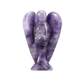 Polished purple natural amethyst angel figurine ornament with smooth glossy finish - Purple Crystal