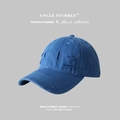 Distressed navy blue baseball cap with vintage worn-out details in street style canvas - L (58-60cm) / Sapphire Blue