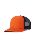Classic orange and black trucker hat with breathable mesh and curved brim design - Adjustable / Orange + Black Mesh