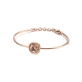 Rose gold stainless steel bracelet featuring a champagne square crystal and lobster clasp - Champagne Style (KB120115-KHY)