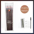 Pull-string eyebrow pencil set in 12# light brown with styling tools for makeup - 5pcs Set (Inc. Knife/Card/Brush) / 12# Light Brown