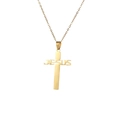 Hip-Hop-Halskette mit goldenem Jesus-Kreuz-Anhänger aus Edelstahl für Damen und Herren - Stil 2 / Gold