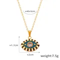 Gouden Evil Eye ketting met blauwe emaille hanger en sprankelende zirkoonsteen - Goud Blauw Wit Zirkonia