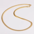 Collana a catena piatta intrecciata dorata in acciaio inossidabile con finitura - 6mm*60cm / Oro