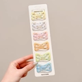Set of six macaron colored polka dot bow hair clips on princess display card - Bowknot 6Pcs Set - 5cm