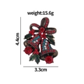 Christmas bell brooch with red and green rhinestones measuring 4.4cm by 3.3cm - Rhinestone Double Bells (C2130)
