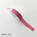 Red and white gingham Christmas ribbon 1.5cm width for festive DIY gift wrapping - 1.5cm Red And White Checkered Pattern / Size 6