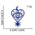 Evil eye heart embroidered patch in blue and white with detailed dimensions and weight - Blue Eye 9#