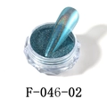Blue-green laser nail powder F-046-02 with chrome aurora effect in diamond jar - F-046-02 Laser Mirror Powder Cyan