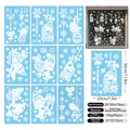 Christmas window cling set featuring Santa and snowflakes in a 9-sheet 20x30cm collection - White Santa Claus 9-Sheet Set
