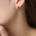 Pendientes de gota ovalados minimalistas en acero inoxidable pulido color plateado - Color Acero