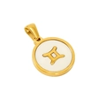 18K gold plated titanium necklace with Gemini constellation in white shell pendant - Gemini - Single Pendant