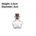 Star shaped miniature clear glass bottle with cork stopper, 2.5cm height and 2cm diameter - Plum Blossom