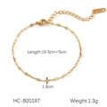 Detail of 18K gold stainless steel chain with lobster clasp and adjustable extension link - Oval Olive Chain (HC-B20187)