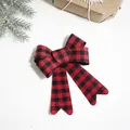 Lazo navideño clásico de cuadros rojos y negros, dimensiones 18,9x14,5 cm - Cuadros Rojo Negro (Pack Individual)